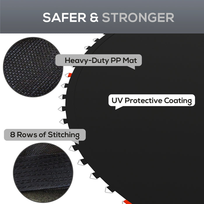 Trampoline Replacement Jumping Mat with Accessory Kit - Fits 10ft Frame & Compatible with 14cm Springs - Includes Spring Pulling Tool & 54 V-Hooks for Easy Installation