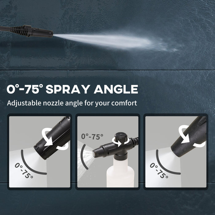 High-Performance 1800W Pressure Washer - 150 Bar Intensity with 510 L/hr Flow Rate - Portable Jet Wash for Vehicles and Gardens