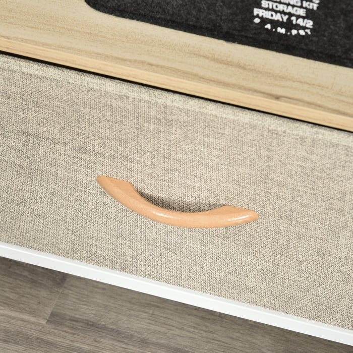 Maple Wood Effect TV Console Unit - Entertainment Center with Foldable Linen Drawers and Shelving - Stylish Storage Solution for Living Rooms