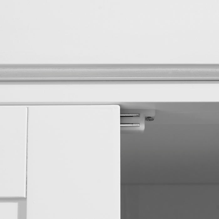 Traditional Kitchen Cupboard - Freestanding Storage Cabinet with Drawer, Doors, and Adjustable Shelves in White - Ideal for Home Organization and Styling