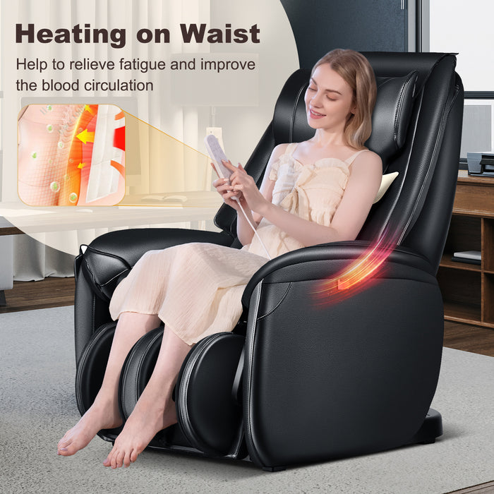 Zero Gravity 3D Massage Chair - Full Body Massage with Back Heater in Black - Ideal for Stress Relief and Relaxation