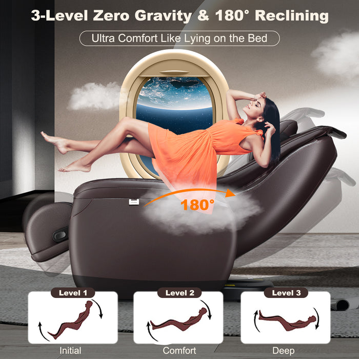 Zero Gravity 3D Massage Chair - Full Body Massage with Back Heater in Black - Ideal for Stress Relief and Relaxation