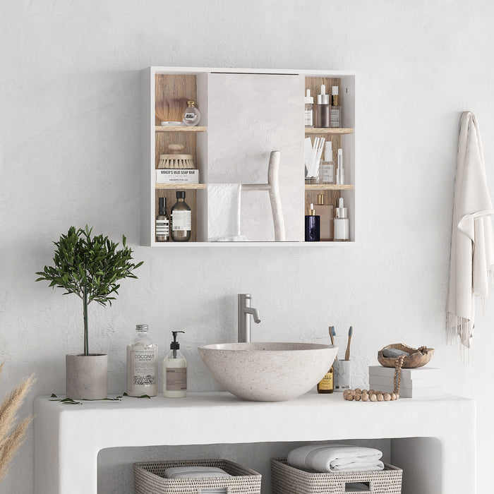 Wall Mounted Medicine Cabinet with Storage - Bathroom Mirror Cabinet with Adjustable Shelf, White Finish - Ideal for Organizing Toiletries and Medications