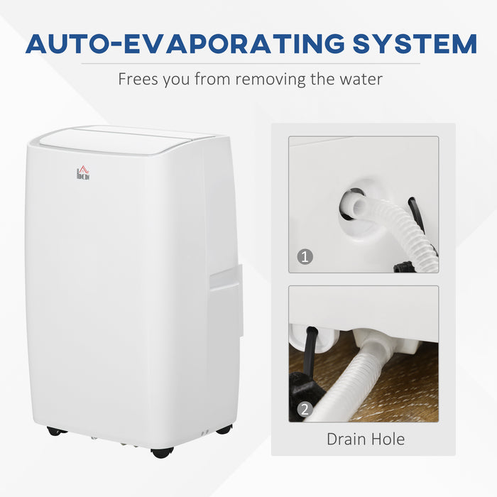 12,000 BTU Portable Air Conditioner - Dehumidifier & Cooling Fan with LED Display, 24H Timer, Remote Control - Cools Rooms Up to 25m², Includes Window Mount Kit