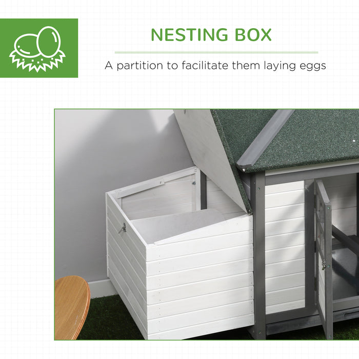 Wooden Chicken Hutch with Nesting Box - Small Animal Pet Cage for Backyard Poultry - Durable Outdoor Run for Safe Hen Keeping