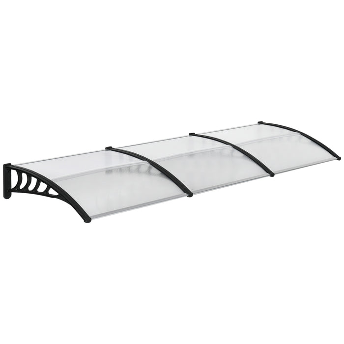 Outdoor Awning Rain Shelter - 300x96cm Front Door Canopy for Window, Porch, Entryways - Weather-Resistant Protection for Homeowners