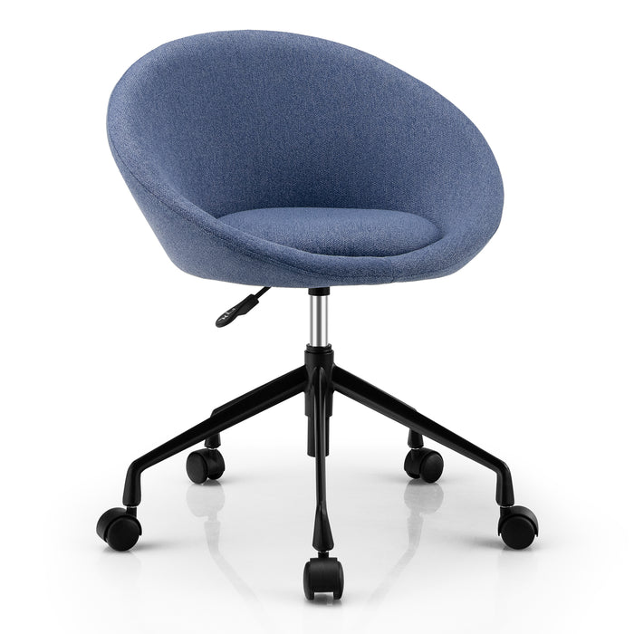Height Adjustable Swivel Chair - Modern Design with Flexible Casters, Perfect for Study Room and Make-up Room - Ideal for Students and Beauty Enthusiasts, Blue Finish