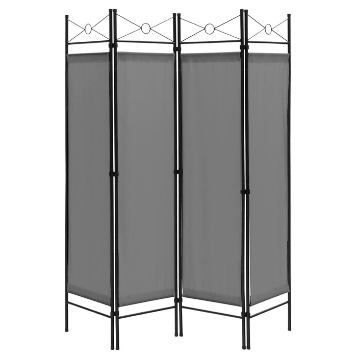 Portable Partition - Folding Privacy Screen with Grey Polyester Cloth for Bedroom and Living Room - Ideal for Space Management and Privacy Enhancement
