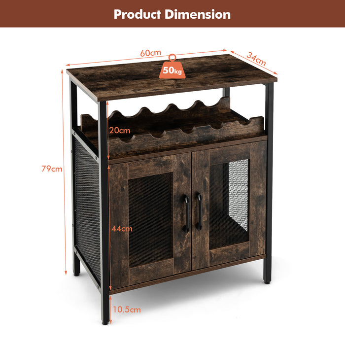 Industrial Kitchen Storage Cabinet - Rustic Brown Dining Room Furniture - Perfect For Living Room Organization