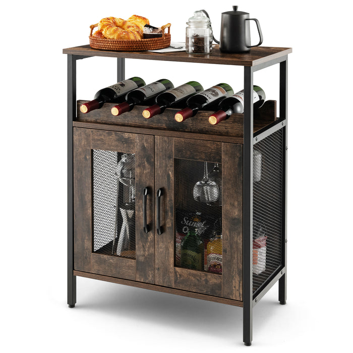 Industrial Kitchen Storage Cabinet - Rustic Brown Dining Room Furniture - Perfect For Living Room Organization