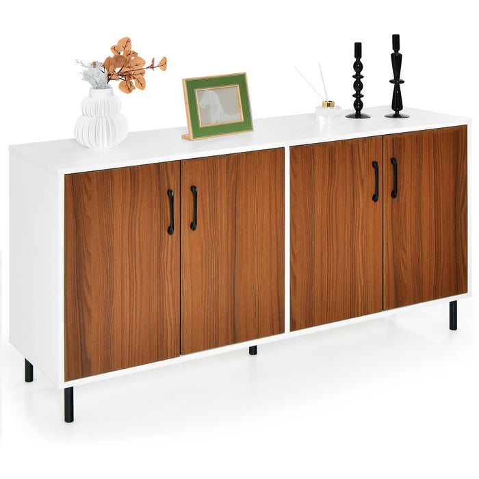 Kitchen Buffet Sideboard - 2/4 Door Design with Open Compartments - Ideal for Spacious Kitchen Storage Solutions