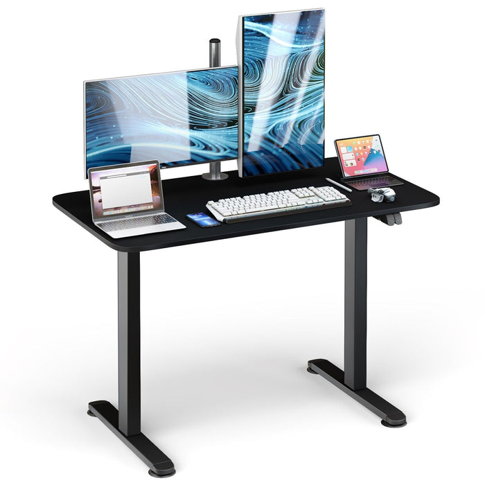 Electric Height Adjustable Desk - Standing Desk with Button Controller in Black - Perfect for Ergonomic Office Setups