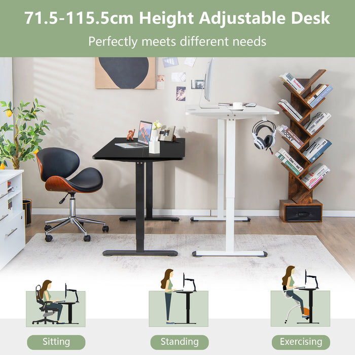 Electric Height Adjustable Desk - Standing Desk with Button Controller in Black - Perfect for Ergonomic Office Setups