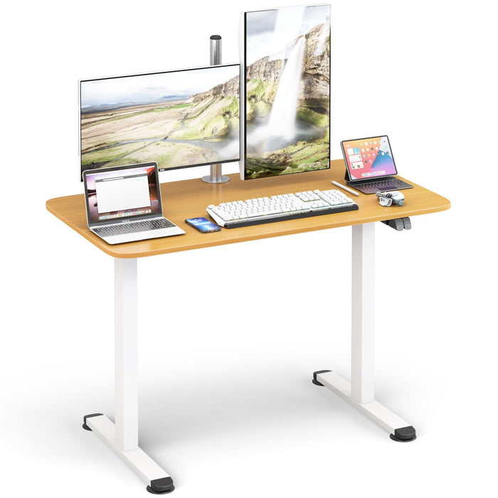 Electric Height Adjustable Desk - Standing Desk with Button Controller in Black - Perfect for Ergonomic Office Setups