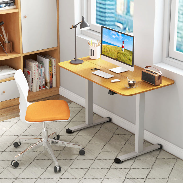 Electric Height Adjustable Desk - Standing Desk with Button Controller in Black - Perfect for Ergonomic Office Setups