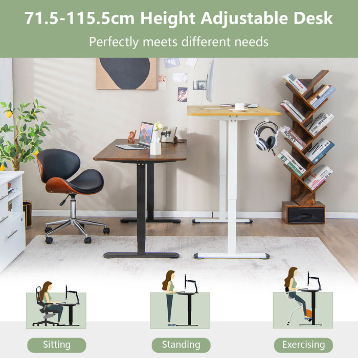 Electric Height Adjustable Desk - Standing Desk with Button Controller in Black - Perfect for Ergonomic Office Setups