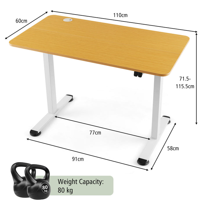 Electric Height Adjustable Desk - Standing Desk with Button Controller in Black - Perfect for Ergonomic Office Setups