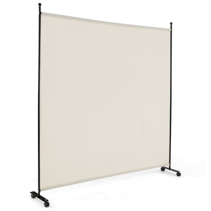 Rolling Room Divider, Single Panel with Wheels - Black - Ideal Space Solution for those needing Privacy