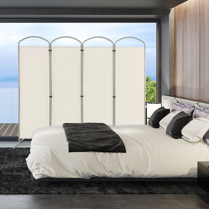 Room Divider - 4 Panel Freestanding Folding Screen for Living Room or Office - Ideal Space Solution in Black Design