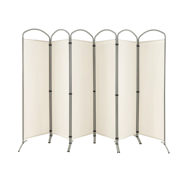 Freestanding Fabric Room Divider, Model: 6 Panel - Versatile Multispace Partition in Stylish Black - Ideal for Home and Office Space Management