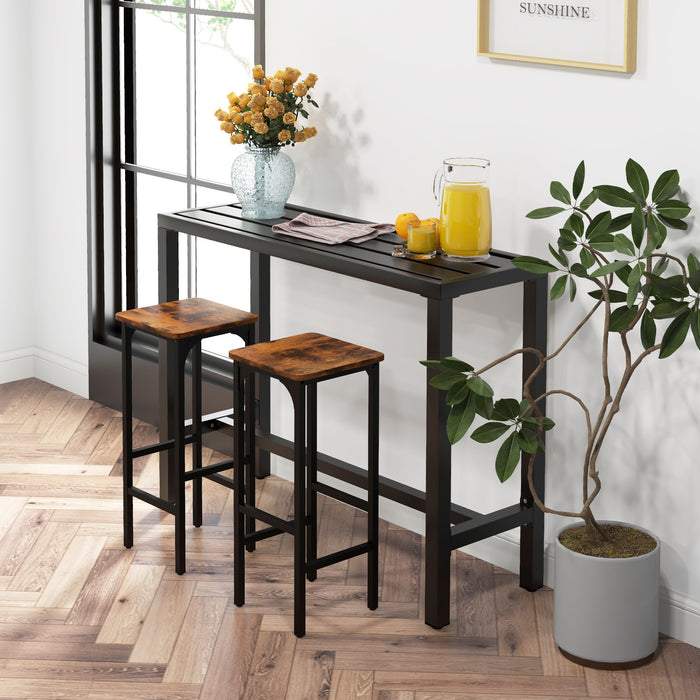 L - Outdoor Table Sleek Bar Height 120/140 x 40cm with Adjustable Foot Pads - Perfect for Patio, Garden, Deck Entertainment