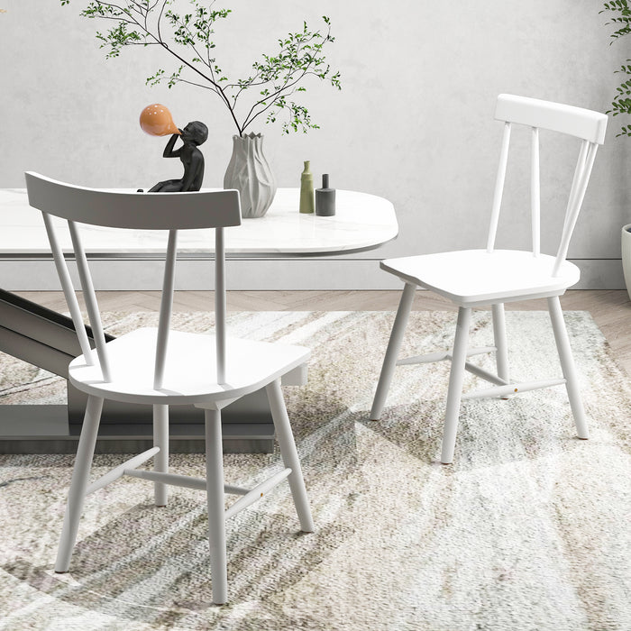 Windsor Chairs, Set of 2 - Classic Black Dining Furniture - Perfect for Kitchen and Dining Area