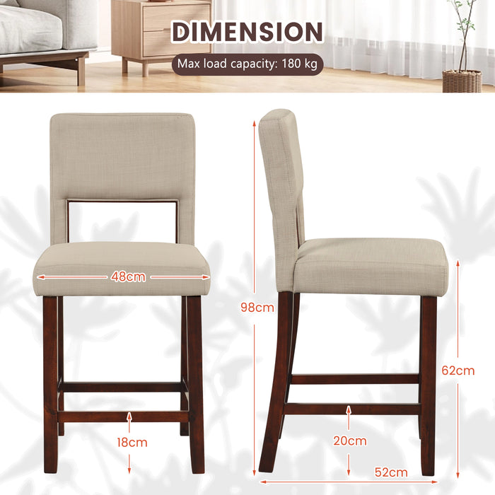 Bar Chair Set, Model: 2-Piece - Elegant Beige Finish - Ideal for Home Bars and Entertaining Areas