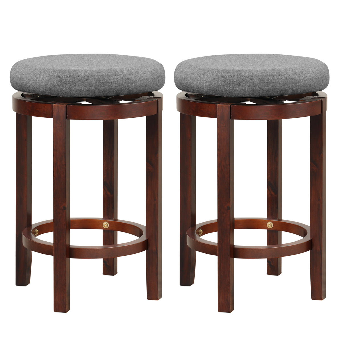 Grey Stools (Set of 2) – Counter Height Furniture – Ideal for Kitchen and Bar Seating Arrangements