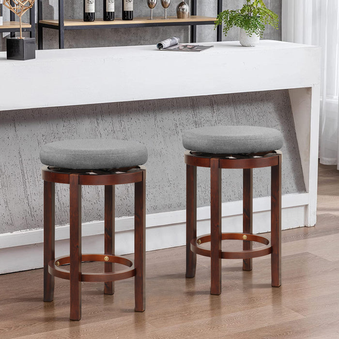 Grey Stools (Set of 2) – Counter Height Furniture – Ideal for Kitchen and Bar Seating Arrangements