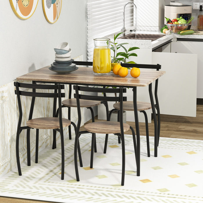 5-Piece Natural Dining Table Set - Ideal for 4 Persons Seating - Perfect Solution for Home Dining Needs