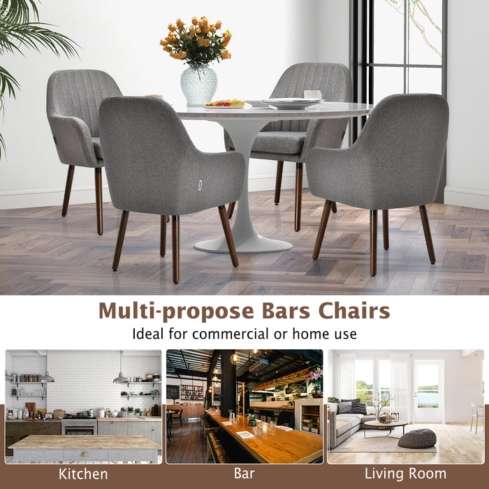 Leisure Chairs Set of 2 with Rubber Wood Legs - Beige Accent Seating - Ideal for Casual and Relaxed Spaces