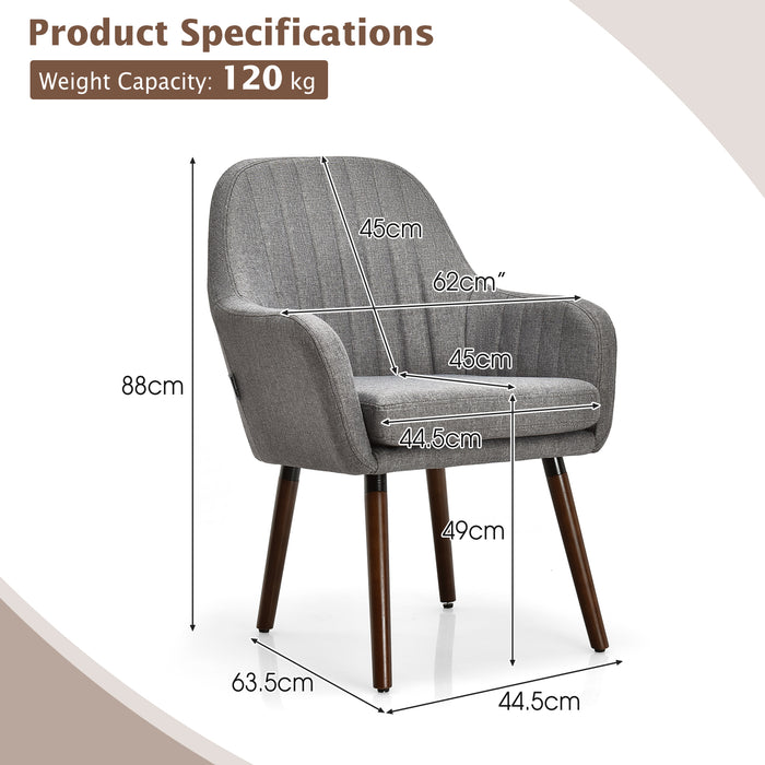 Leisure Chairs Set of 2 with Rubber Wood Legs - Beige Accent Seating - Ideal for Casual and Relaxed Spaces