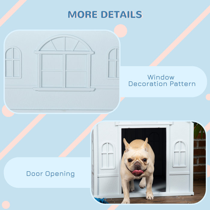 Outdoor Dog Kennel - Durable Plastic and Weatherproof Pet Shelter - Suitable for Small to Medium Dogs