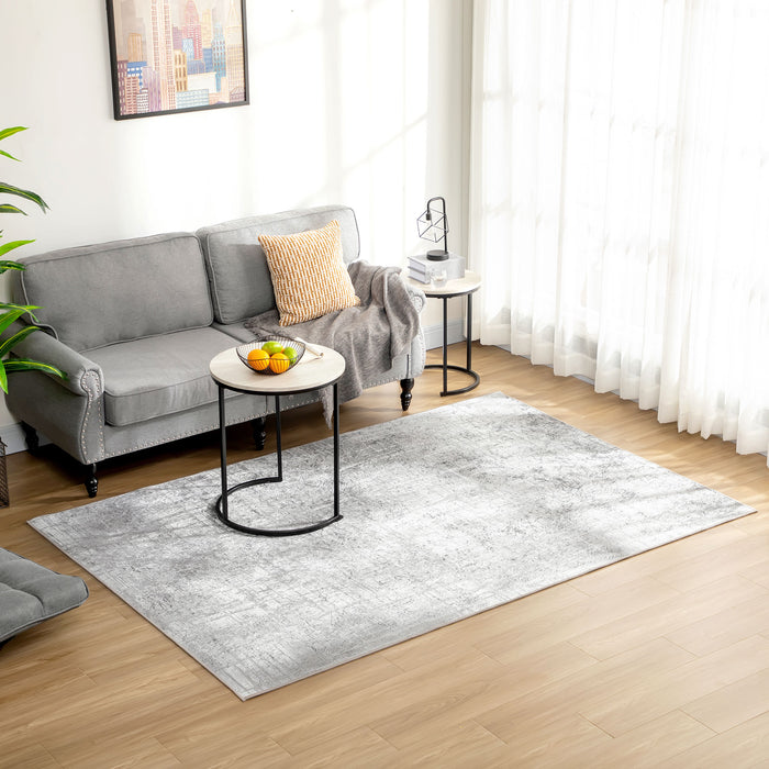 Modern Abstract Grey Area Rug - Decorative Carpet for Living Room, Bedroom, Dining Room, 230 x 160cm - Stylish Floor Covering for Home Decor