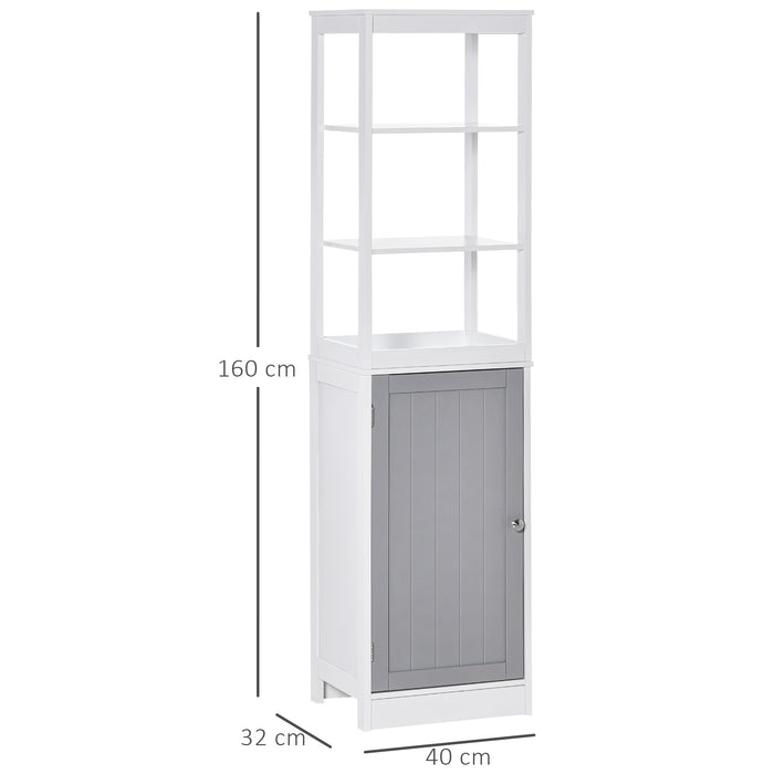 Slimline Tallboy Storage Cabinet - Free Standing, Multi-Purpose Organizer for Bathroom, Kitchen, Living Room - Space-Saving Solution for Home Organization