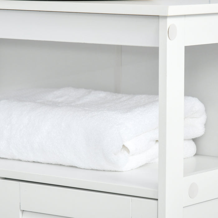 Freestanding Wooden Bathroom Cabinet - Spacious Storage Organizer with Double Shutter Doors, Cupboard Design - Elegant Home Furniture for Bathroom Essentials and Linens