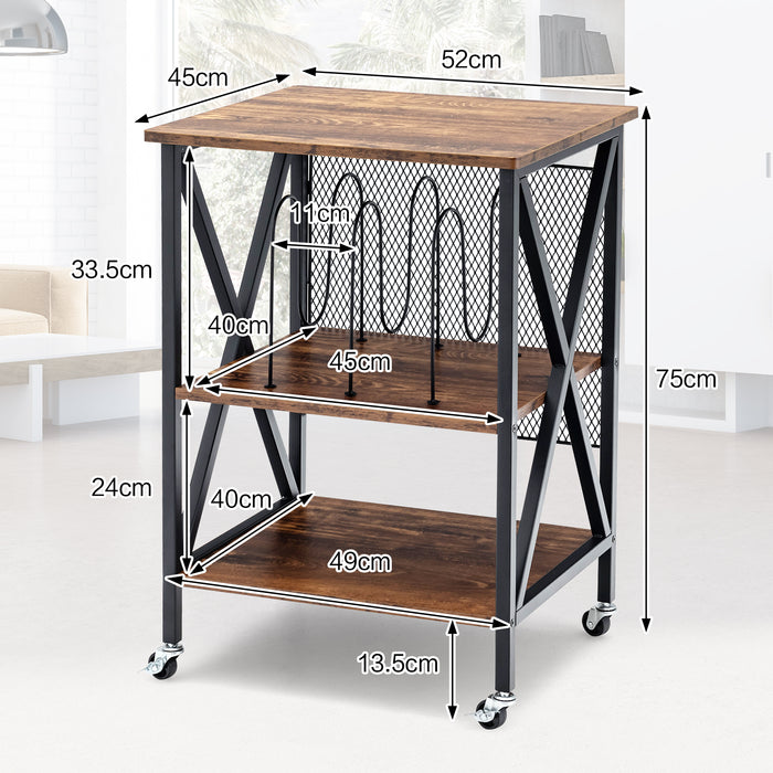 Vinyl Record Storage Stand - 3-Tier Table for Organizing Records - Ideal Display and Storage Solution for Vinyl Albums