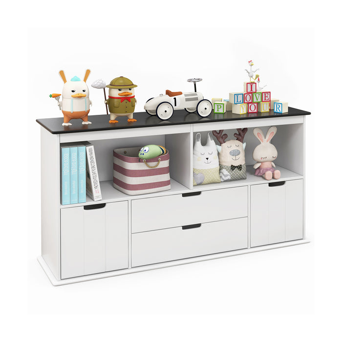 Children's Playtime Solutions - Toy Storage Organizer with 3 Bins and Blackboard Top - Ideal for Keeping Kids' Spaces Tidy and Promotes Creativity