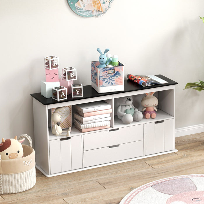 Children's Playtime Solutions - Toy Storage Organizer with 3 Bins and Blackboard Top - Ideal for Keeping Kids' Spaces Tidy and Promotes Creativity