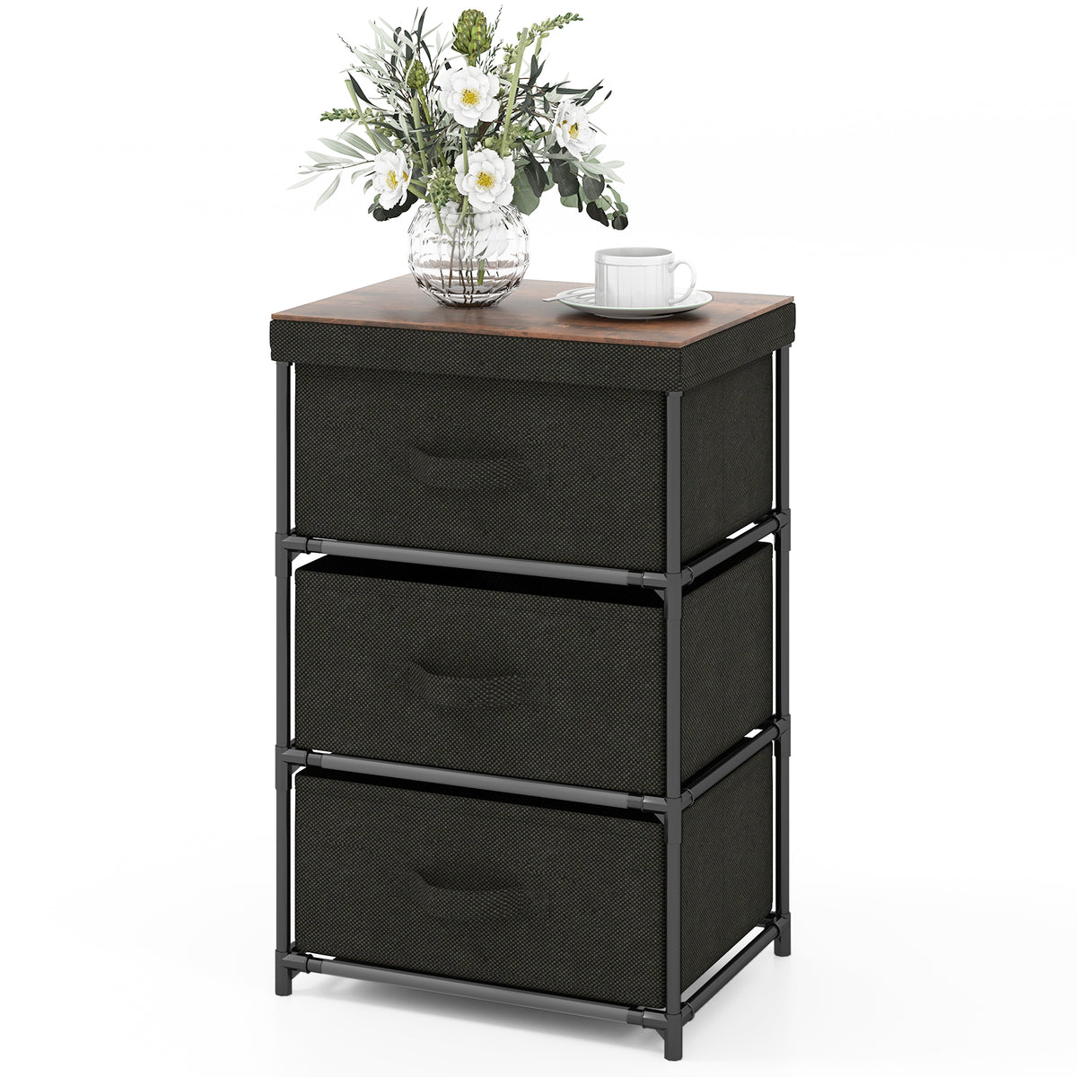Fabric Storage Organizer - Tower Unit with Removable Lid - Ideal for Household Storage Solutions