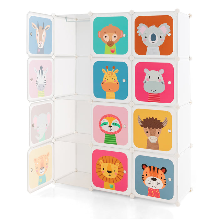 Portable Kids Wardrobe - 8-Cube/12-Cube with Hanging Section  - Ideal Solution for Kid's Storage Needs