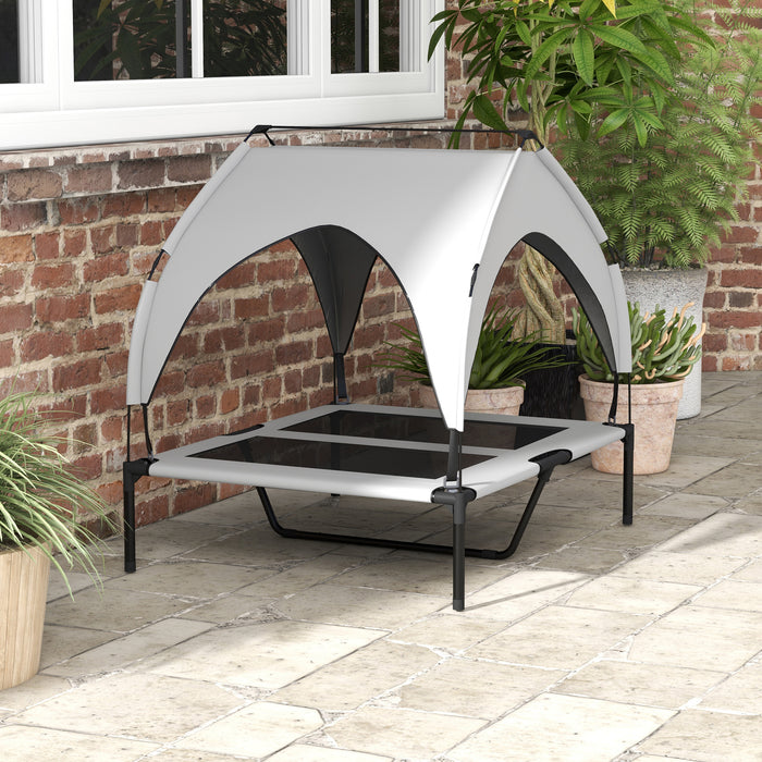 Elevated Dog Bed with Breathable Fabric - Durable Pet Cot with Washable Mesh for Cooling Comfort - Ideal for Medium to Large Canines, Home & Outdoor Use