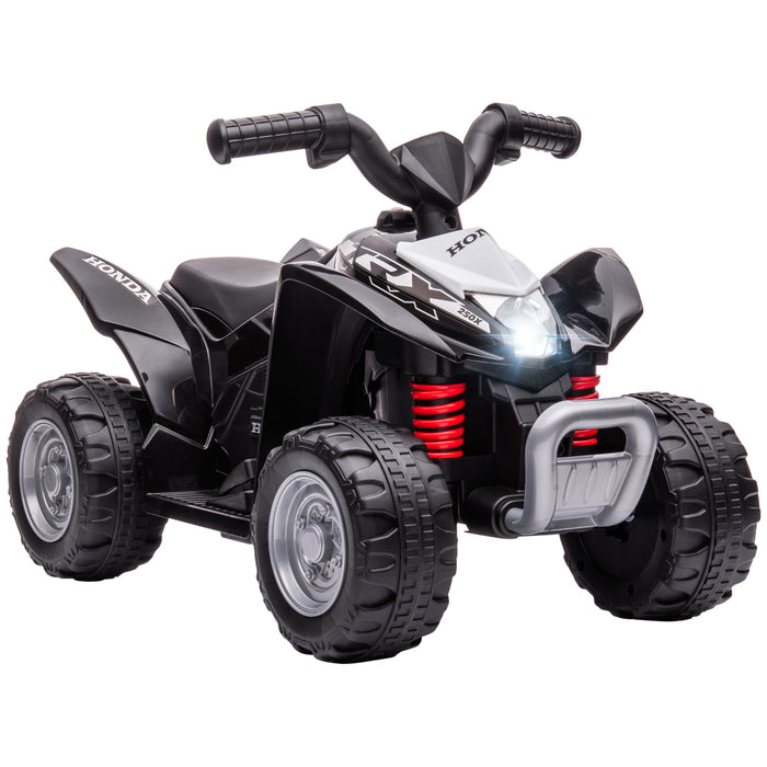 Honda 6V Electric Kids Quad Bike - LED Light Horn ATV Ride-On Toy, Black - Perfect for Toddlers 1.5-3 Years Old