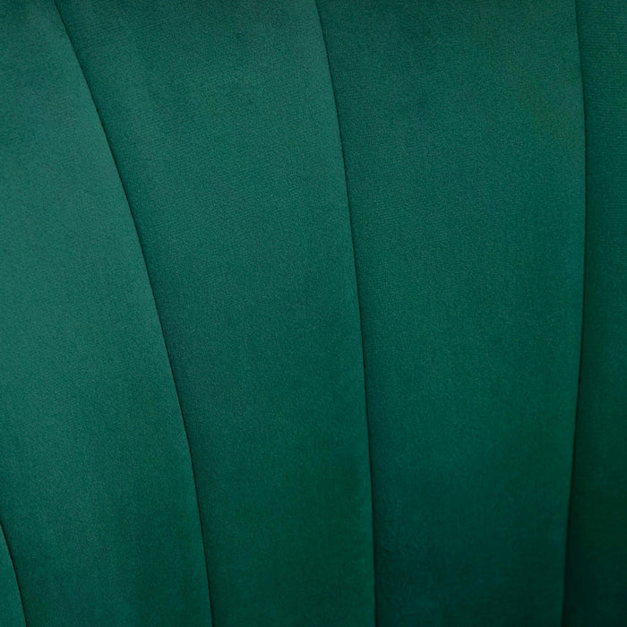 Velvet-Feel Luxe Accent Chair - Glamorous Vanity Makeup Seating with Metal Legs & Comfort Padding - Stylish Bedroom or Lounge Chair in Green