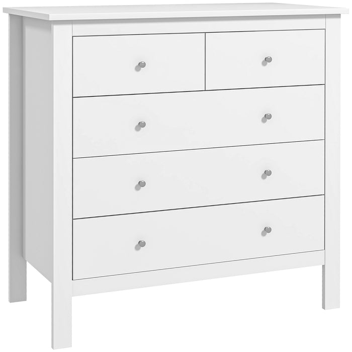 5-Drawer Modern Chest - Bedroom Storage Cabinet with Metal Handles & Smooth Runners - Space-Saving Organizer for Contemporary Home