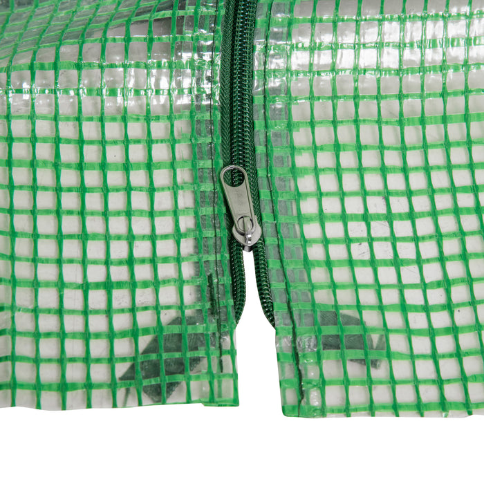 Greenhouse with Steel Frame & PE Cover - Compact Mini Polytunnel with Zippered Window for Plant Growth - Ideal for Vegetables & Small Gardens, 180 x 90 x 90 cm