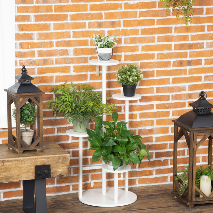 5-Tier Corner Plant Stand - Multi-Level Flower Pot Holder and Storage Organizer with Anti-Tip Strap - Perfect for Indoor, Outdoor, Porch, and Balcony Gardening