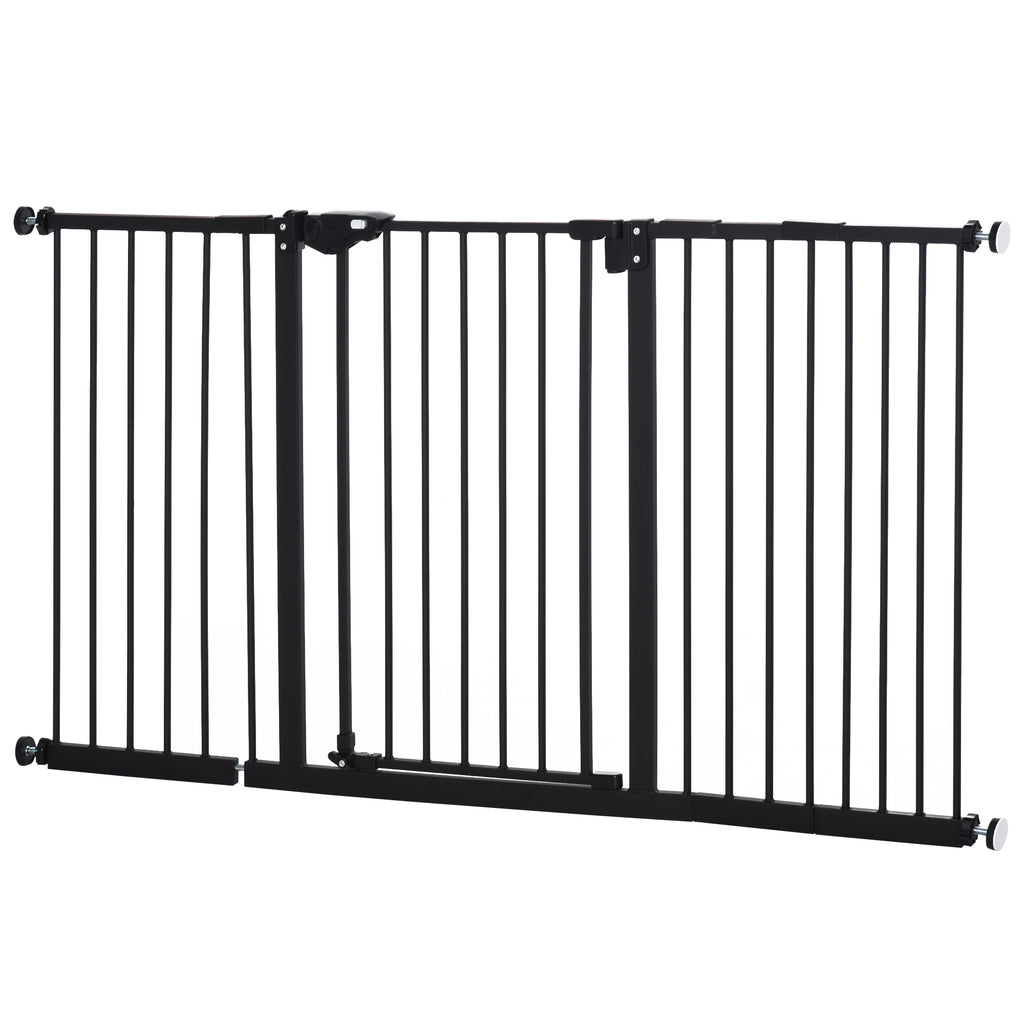Retractable Pet Safety Gate with 3 Extensions - Adjustable Dog Barrier for Doorways, Corridors & Stairs, 76.2 x 152.3 cm - Ideal Room Divider for Home Safety