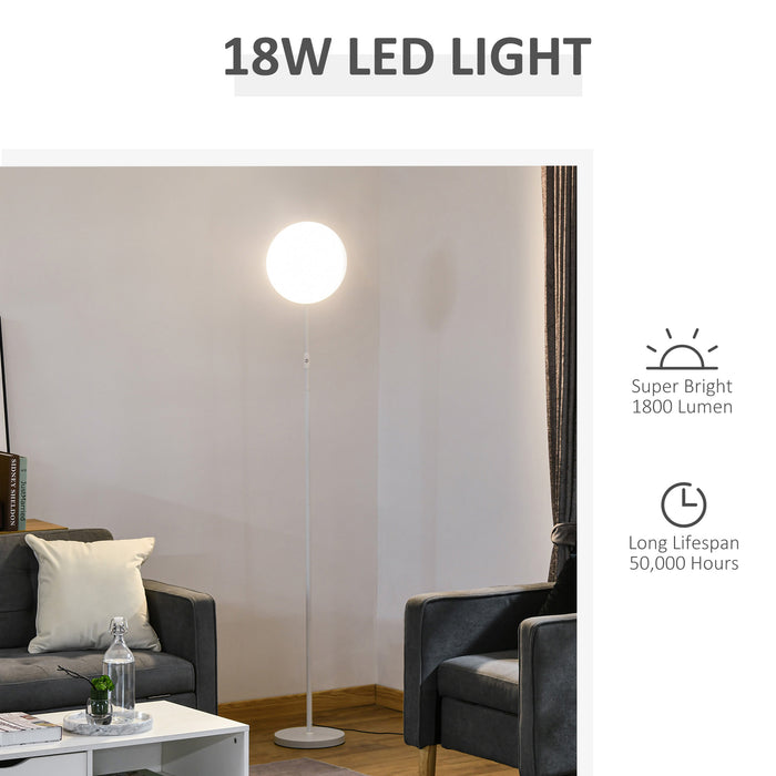 Industrial-Style LED Floor Lamp with Adjustable Head - 18W Uplighter Reading Standing Light, 3 Brightness Levels, Touch Control - Ideal for Home and Office Use