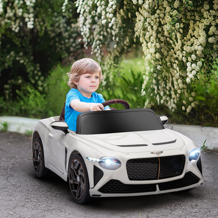 Bentley Bacalar 12V Electric Ride-On Car - Kids' Motorized Vehicle with Portable Battery and Remote Control - Elegant White Toy Car for Children 3-5 Years Old